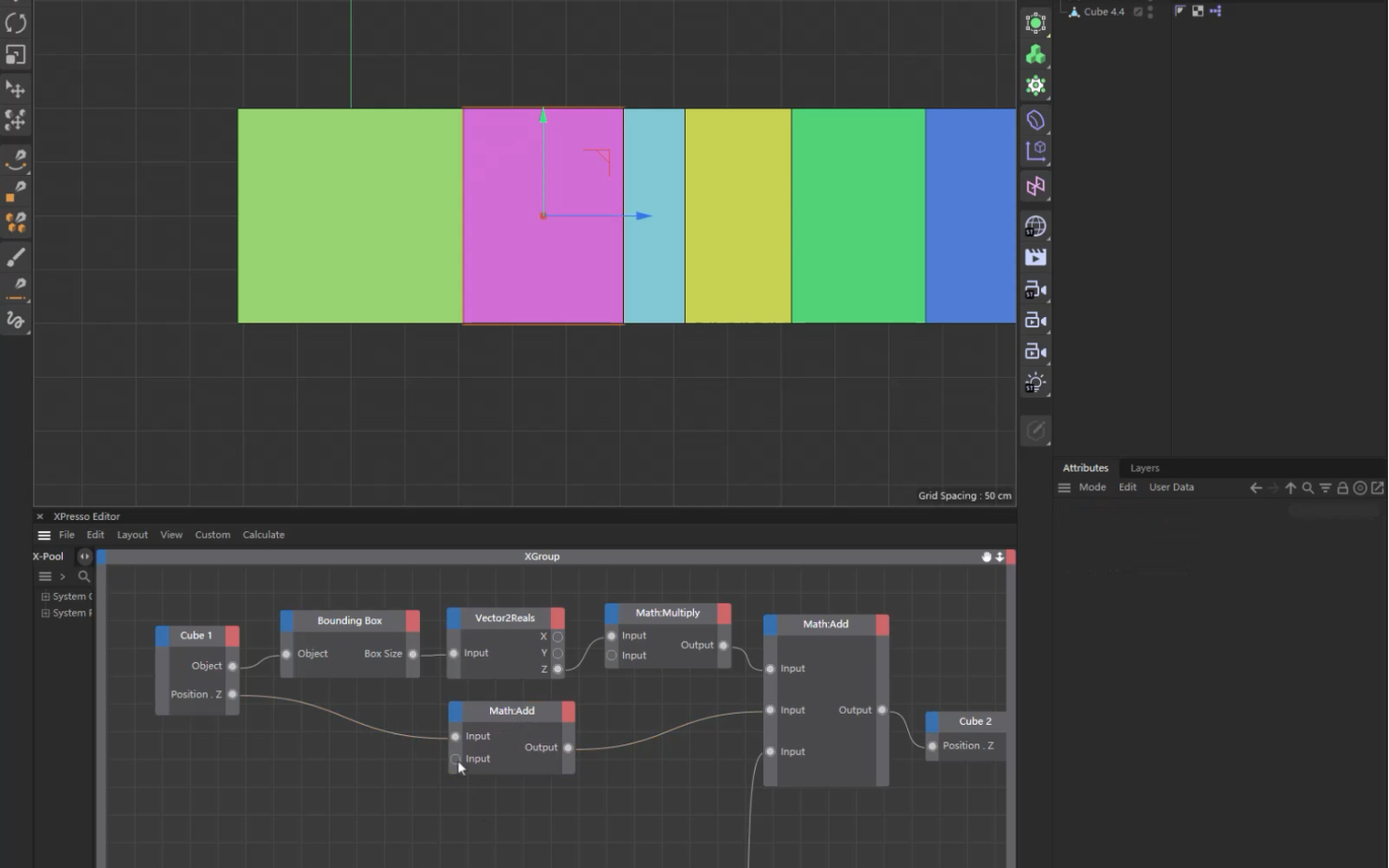 c4d 使用XPresso制作一组自适应契合对象首尾的小教学哔哩哔哩bilibili