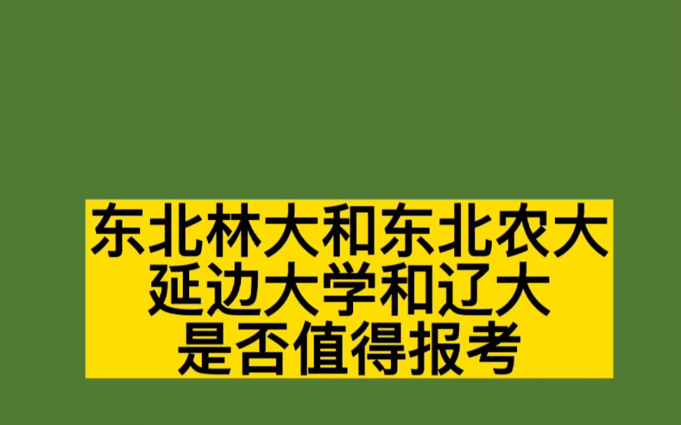 东北林大、东北农大、延边大学和辽大是否值得报考?德恩周老师哔哩哔哩bilibili