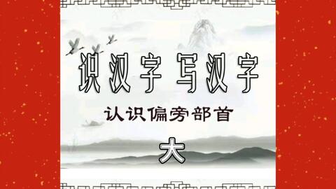 识汉字写汉字偏旁部首之大字旁 哔哩哔哩