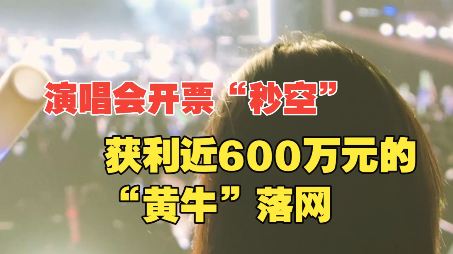 演唱会开票即“秒空”？获利近600万元的“黄牛”落网！