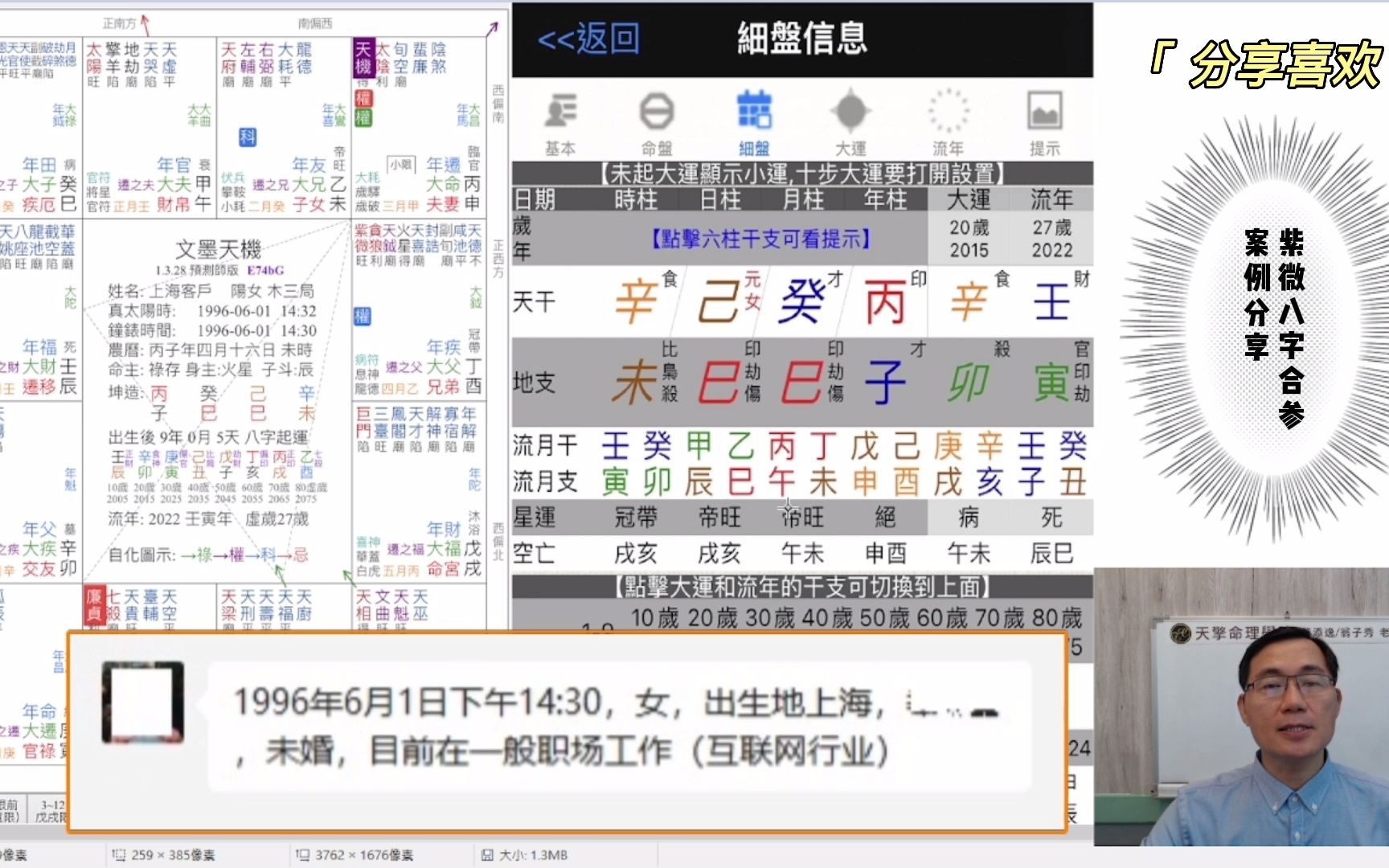 [图]《紫微八字合参1666堂》紫微三个自化忌反应在八字印剋食伤的表现(上海)