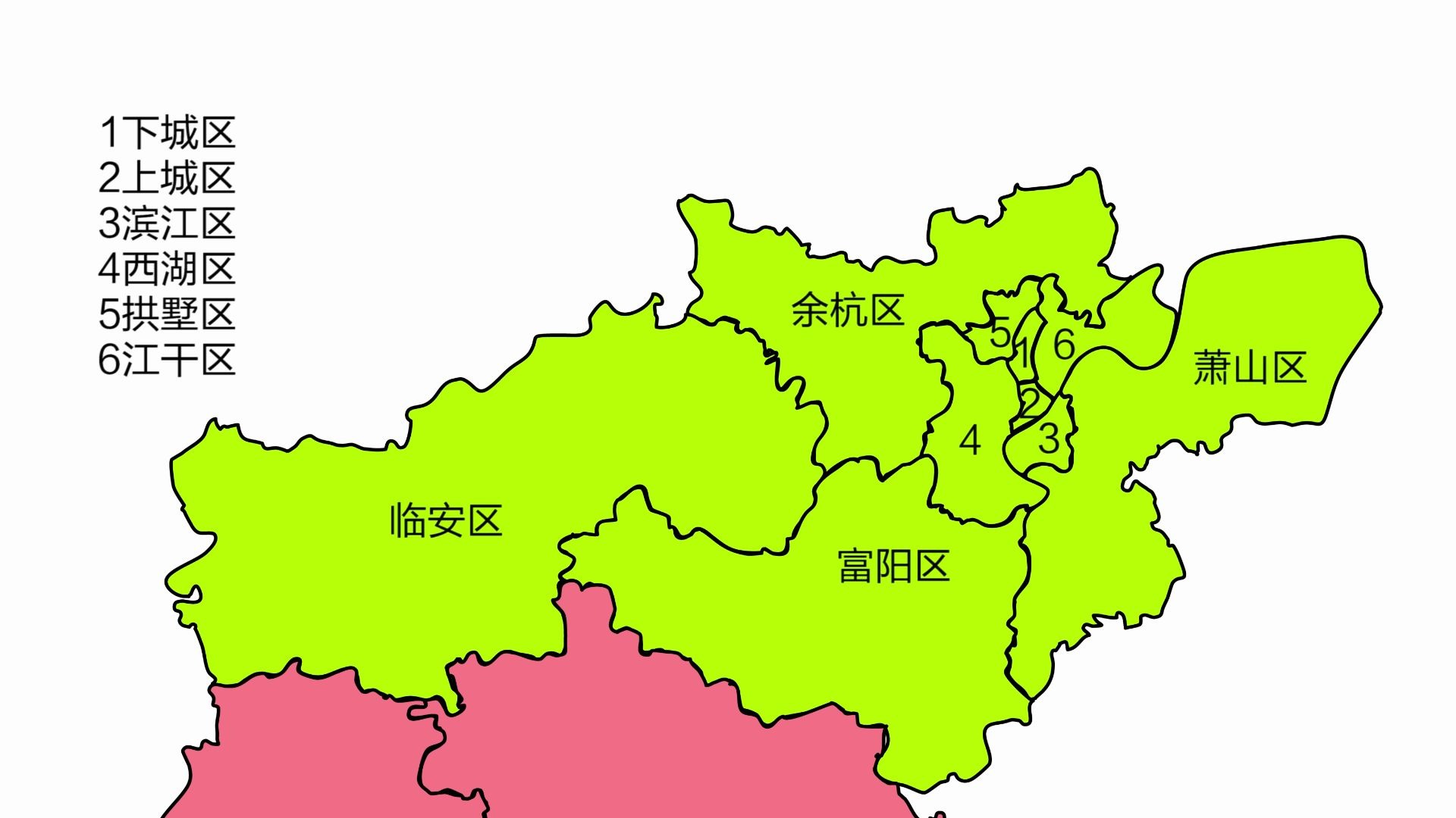 2020杭州行政区划图图片