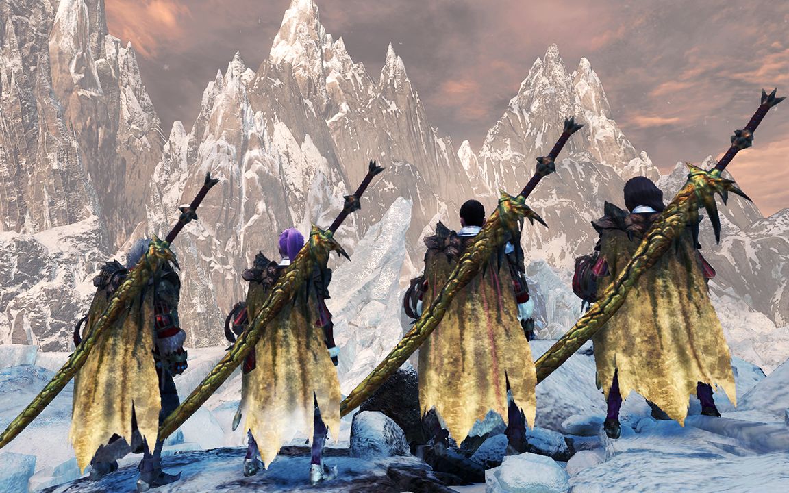 怪物猎人世界冰原登龙小分队4太刀冰咒龙2分29秒