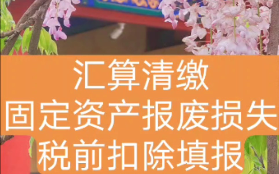 汇算清缴固定资产报废损失(企业所得税)税前扣除的填报哔哩哔哩bilibili