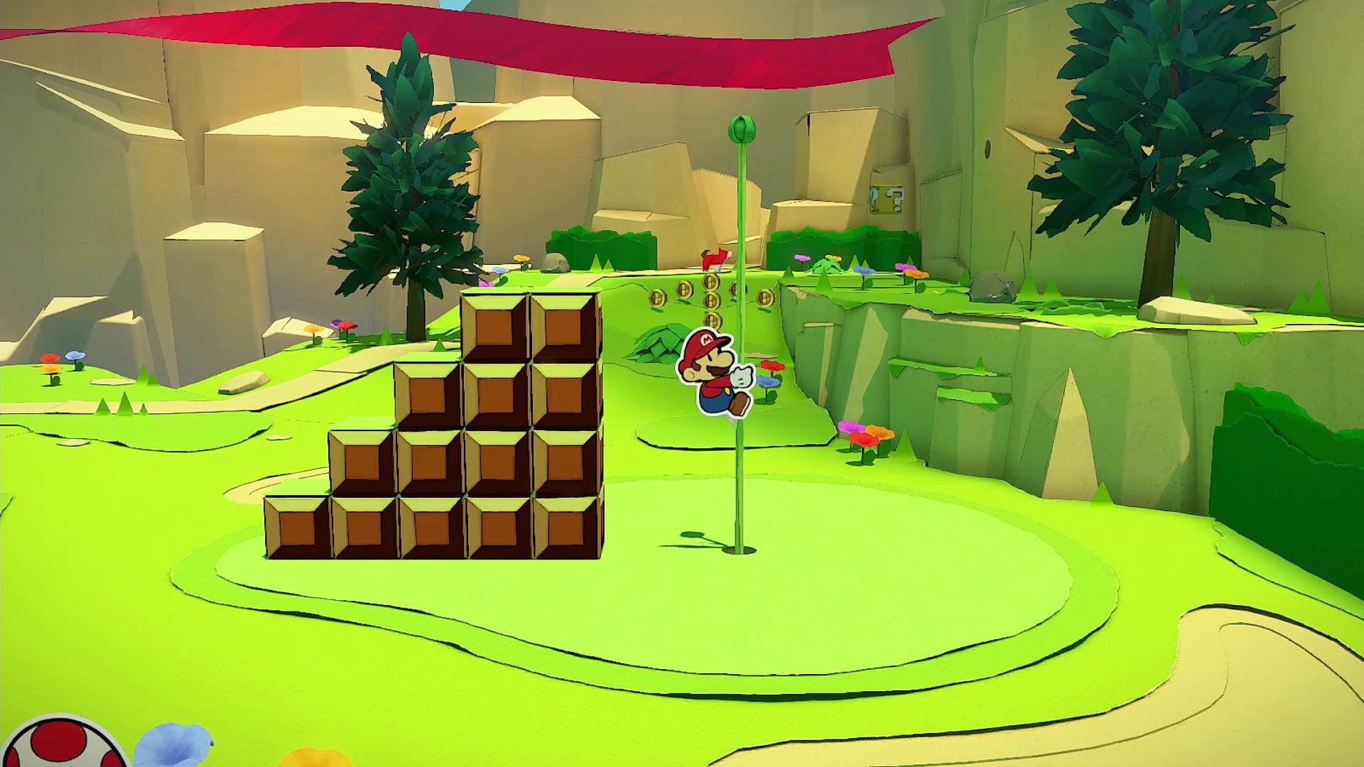 纸片马里奥折纸王国奇诺比奥折纸全收集part1红色神祈胶带区