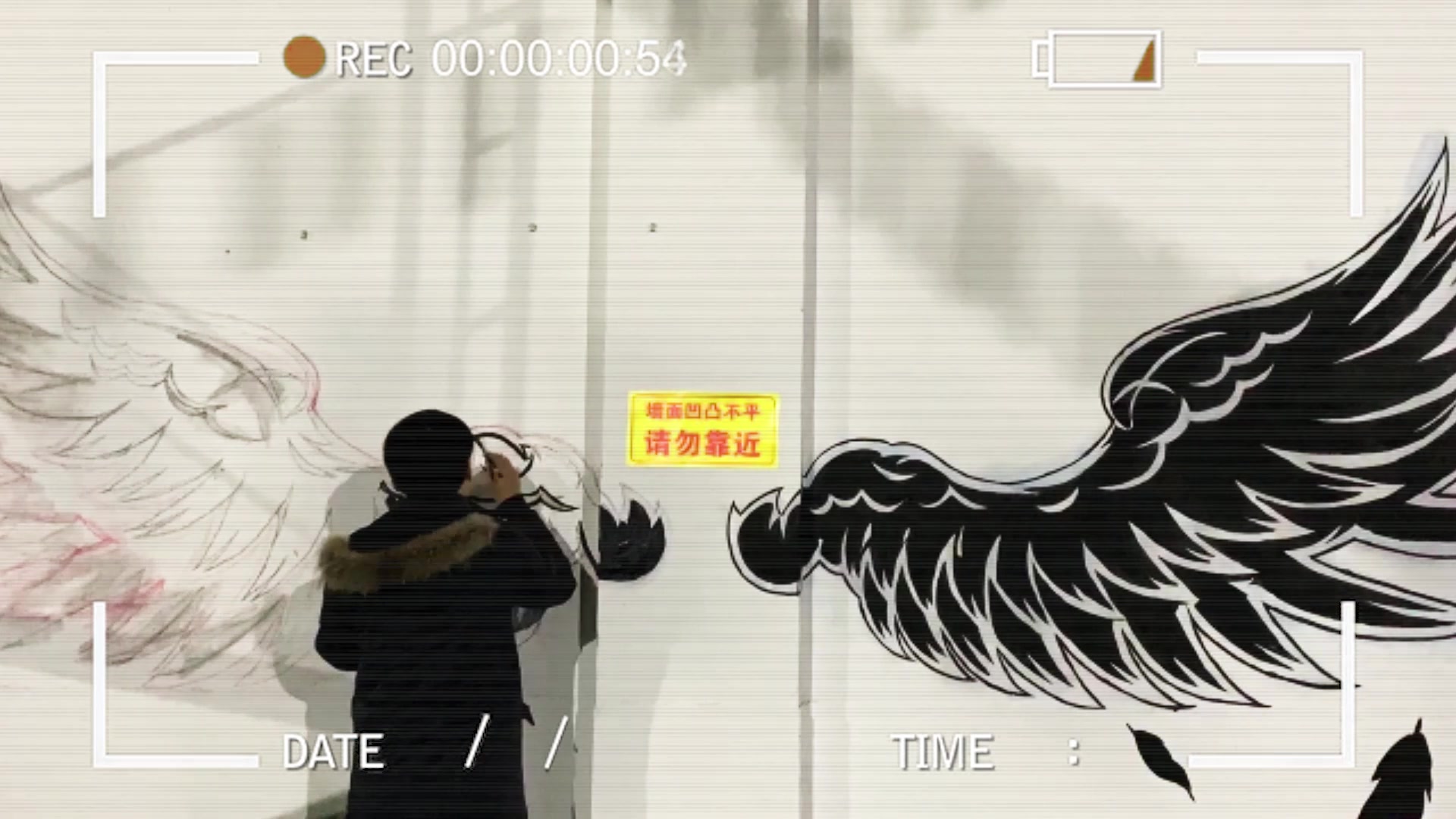 活动作品连云港海州烈心真人cs墙绘全过程记录我们的努力大冬天的手冻