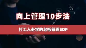 向上管理10步法：打工人必学的老板管理SOP！从看懂老板到升职加薪