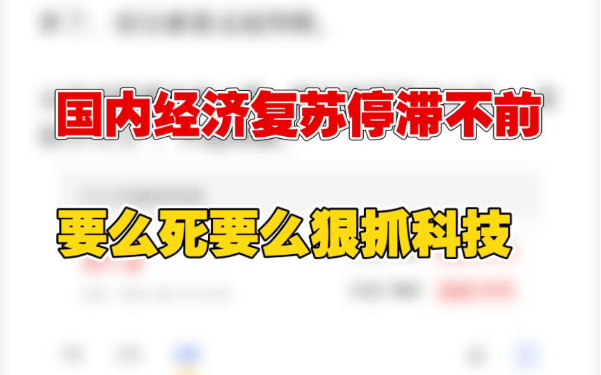 6.17 国内经济复苏停滞不前,要么死要么狠抓科技.哔哩哔哩bilibili