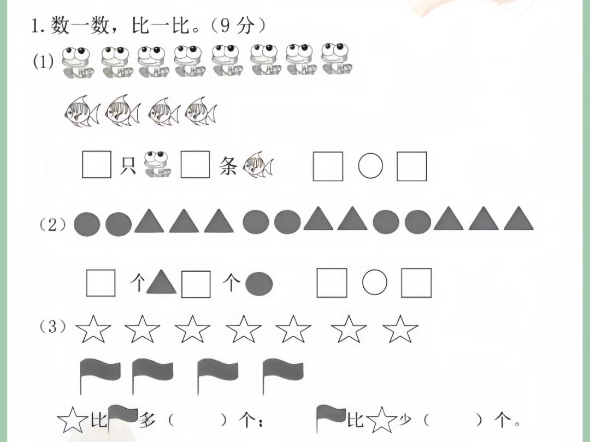 刚刚拿到的一年级新生入学测试卷#幼小衔接#幼升小#分享#每天学习一点点#一年级数学哔哩哔哩bilibili