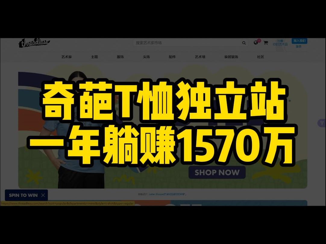 奇葩T恤独立站,一年躺赚1570万哔哩哔哩bilibili