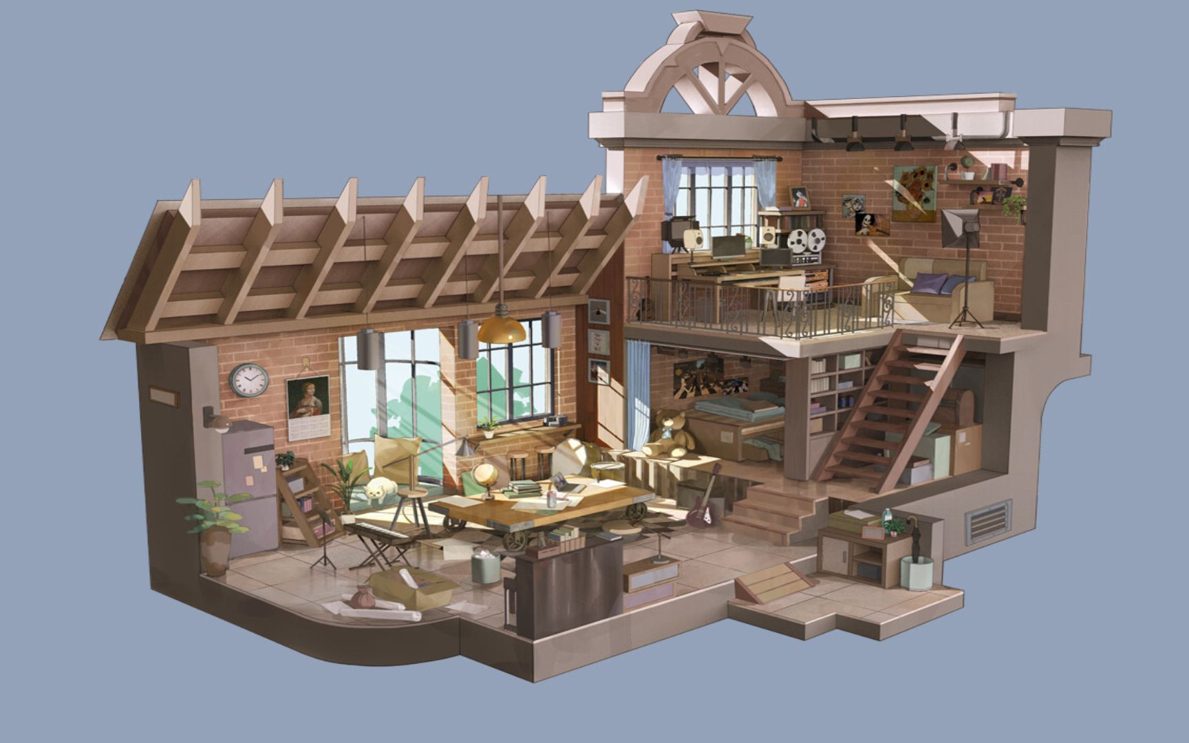 【3dmax建模】复式公寓卧室场景建模,从拉box开始教你,如何制作室内