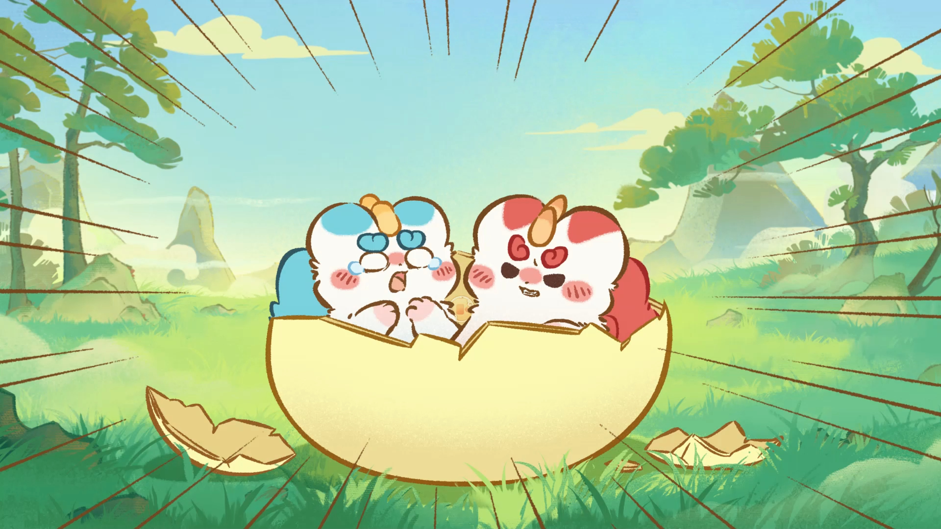 有兽焉#双黄蛋貔貅兄弟的成长小日记