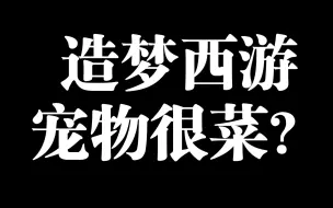 宠物很菜？不知道该怎么养宠物？看了这个你就知道了（造梦西游4）宠物养成计划重置版