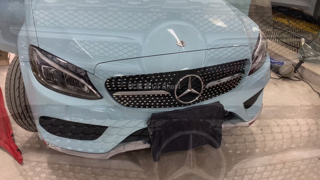 奔驰c, 满天星中网上车效果 #奔驰满天星中网 #奔驰c