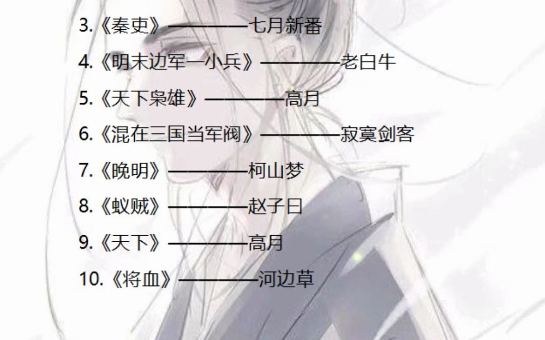 一、古代军事小说巅峰之作TOP10哔哩哔哩bilibili