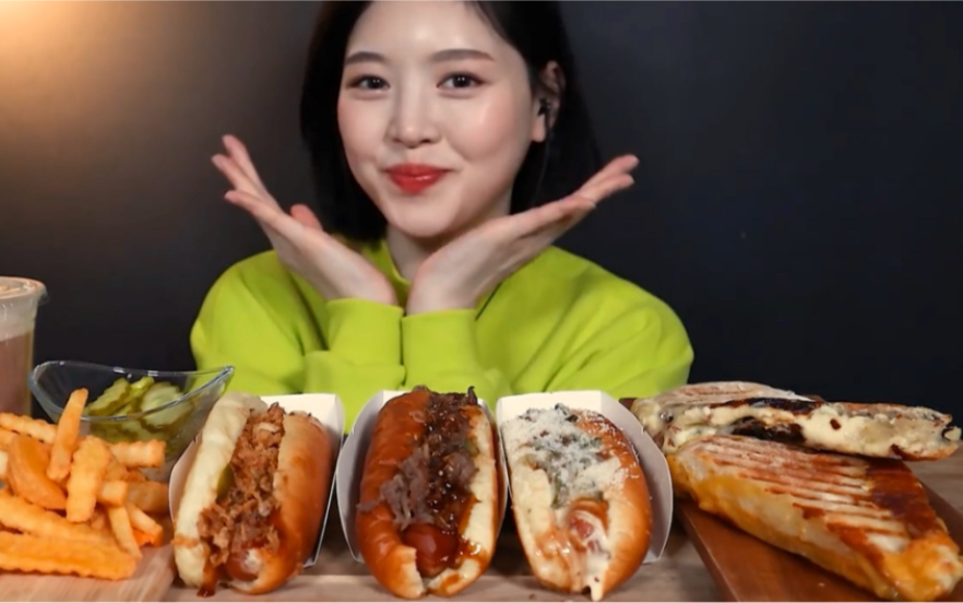 【boki 中字】松露芝士,法国乳酪帕尼尼与雪花芝士,韩式烤肉,洋葱薯片