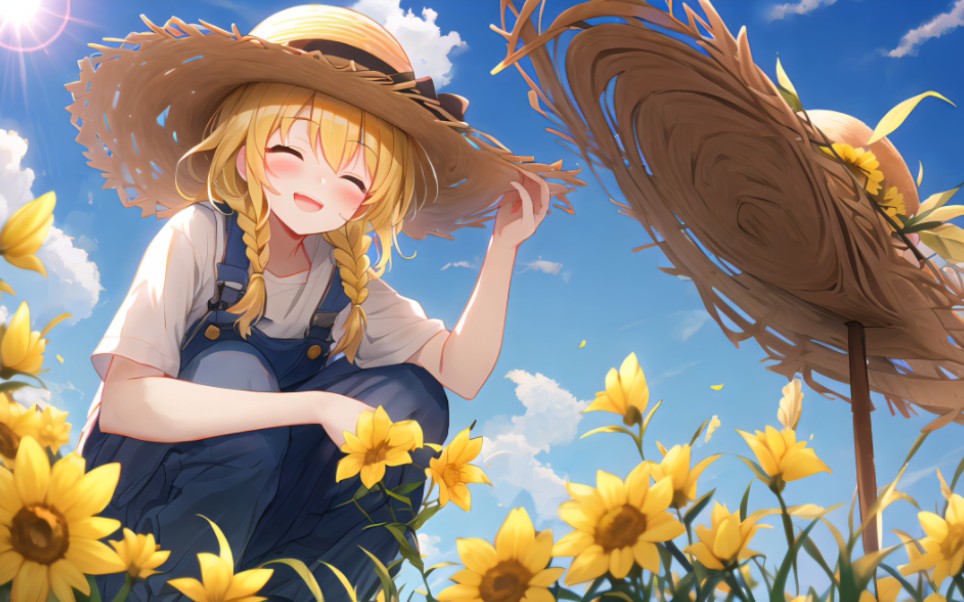 【ai绘画】农家少女的一天 忙里偷闲的时光