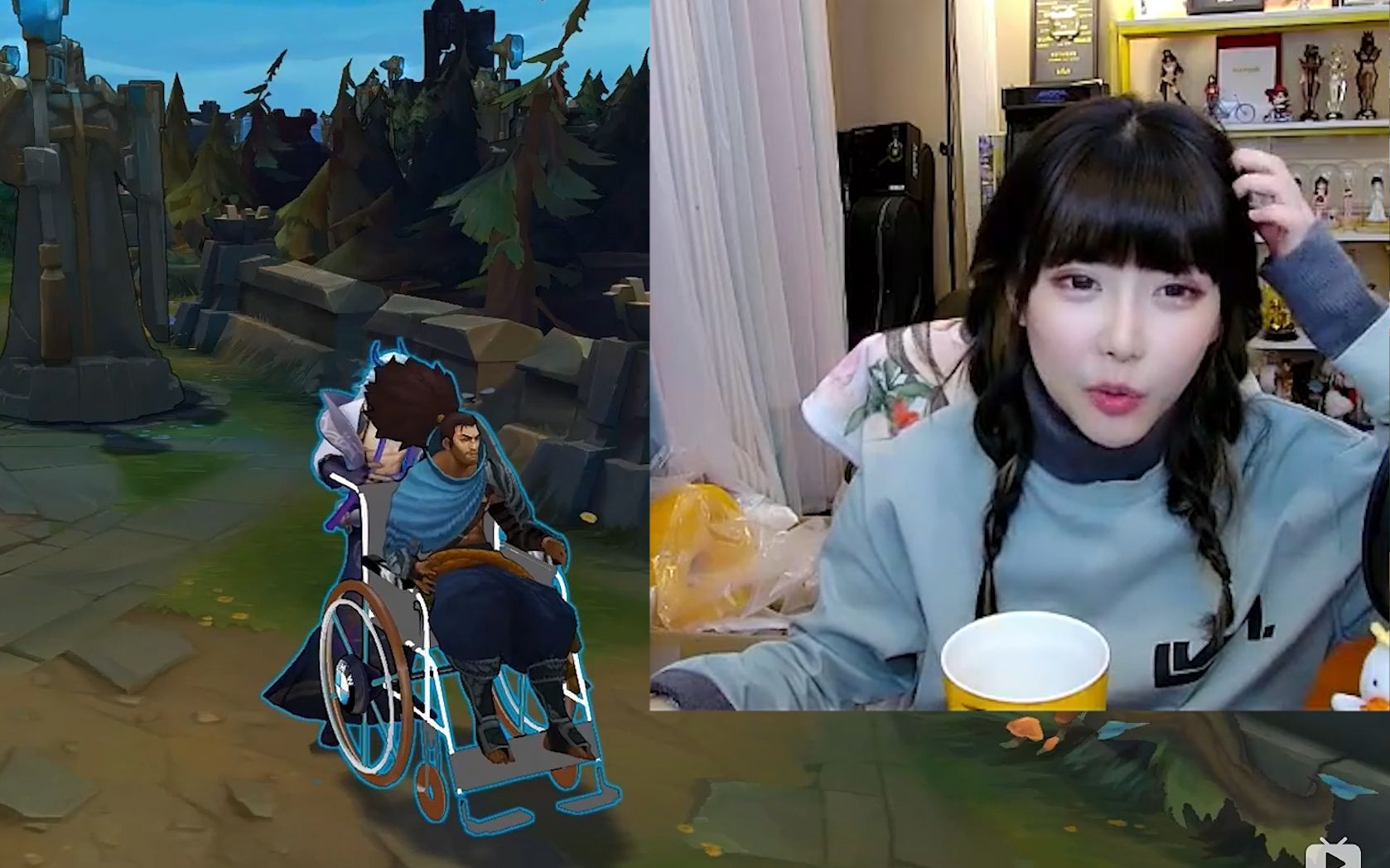 周淑怡看亚索轮椅皮肤发给otto看,这是电棍的冠军皮肤吗