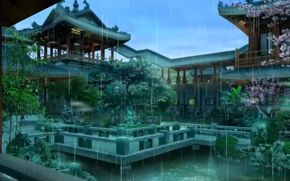 30款古代建筑庭院府门古城古墙古亭楼阁led大屏幕舞台背景视频素材
