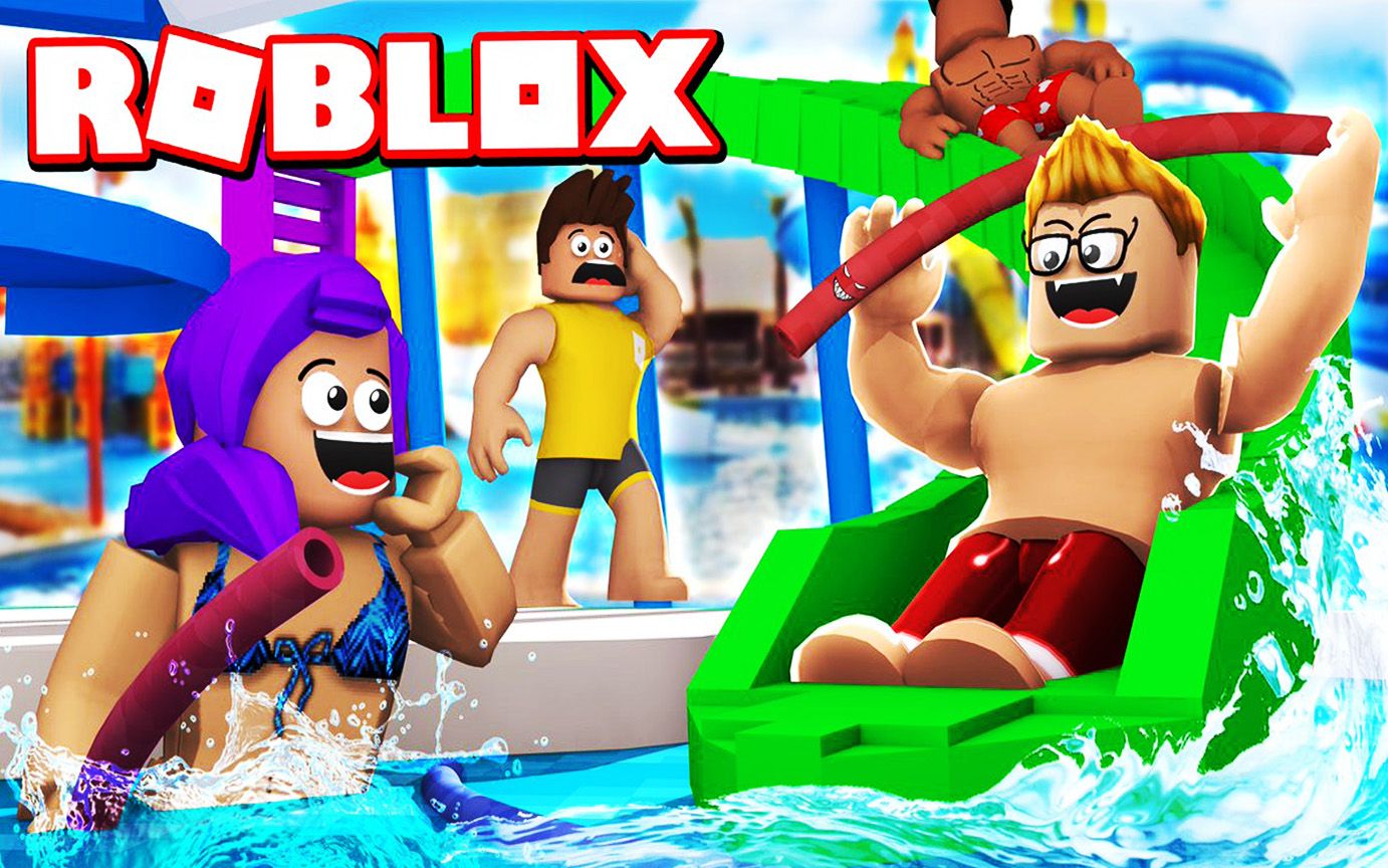 roblox水上乐园:水上滑梯又多又长,太酷!真的免费玩?