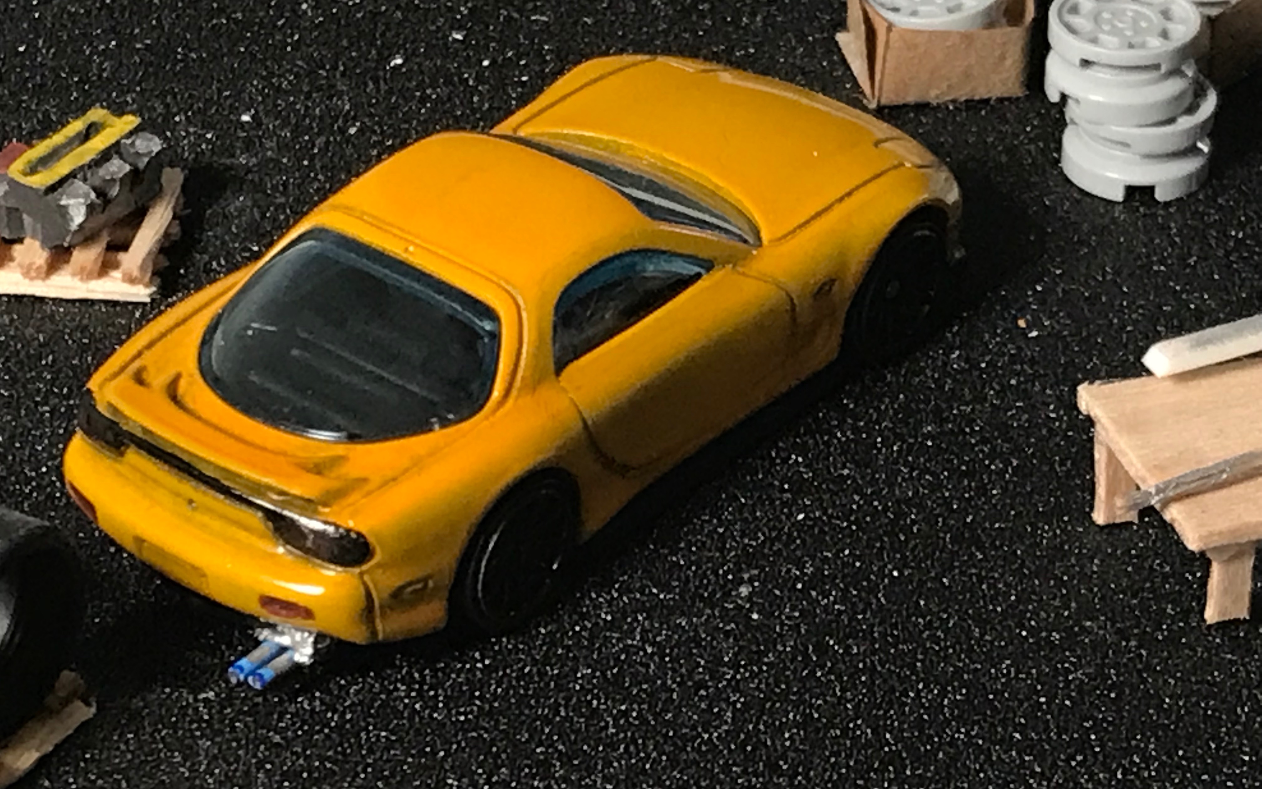 风火轮mazda rx-7低成本改装(低趴 排气口烤蓝)