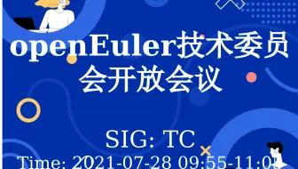 openEuler技术委员会开放会议 (2021-07-28)