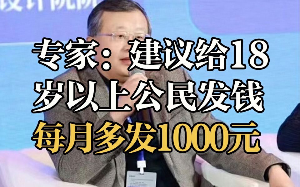 专家:建议给18岁以上公民发钱,每月多发1000元!哔哩哔哩bilibili