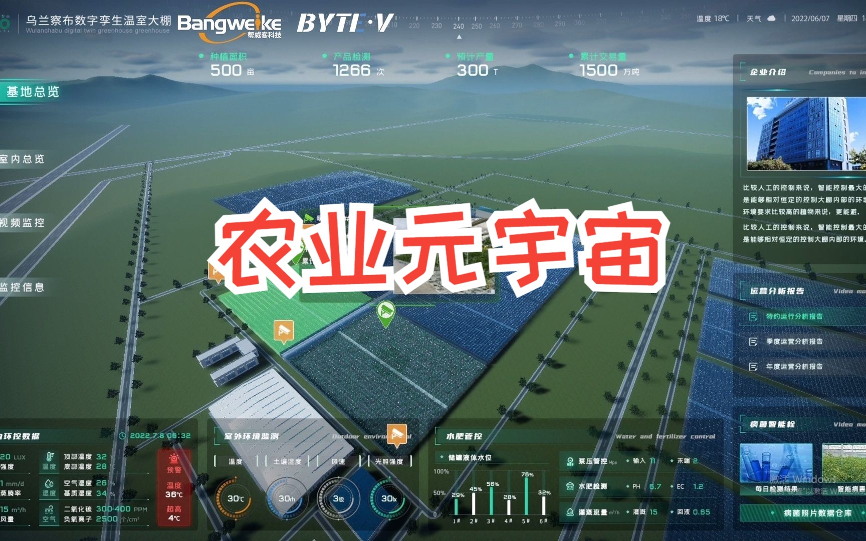 ByteV农业元宇宙– 大棚可视化 农业可视化|大棚可视化|数字农业|数字大棚|智慧大棚|农业数字孪生|智慧农业|数字农业温室|智农|智慧农业可视化|智能温室哔哩...