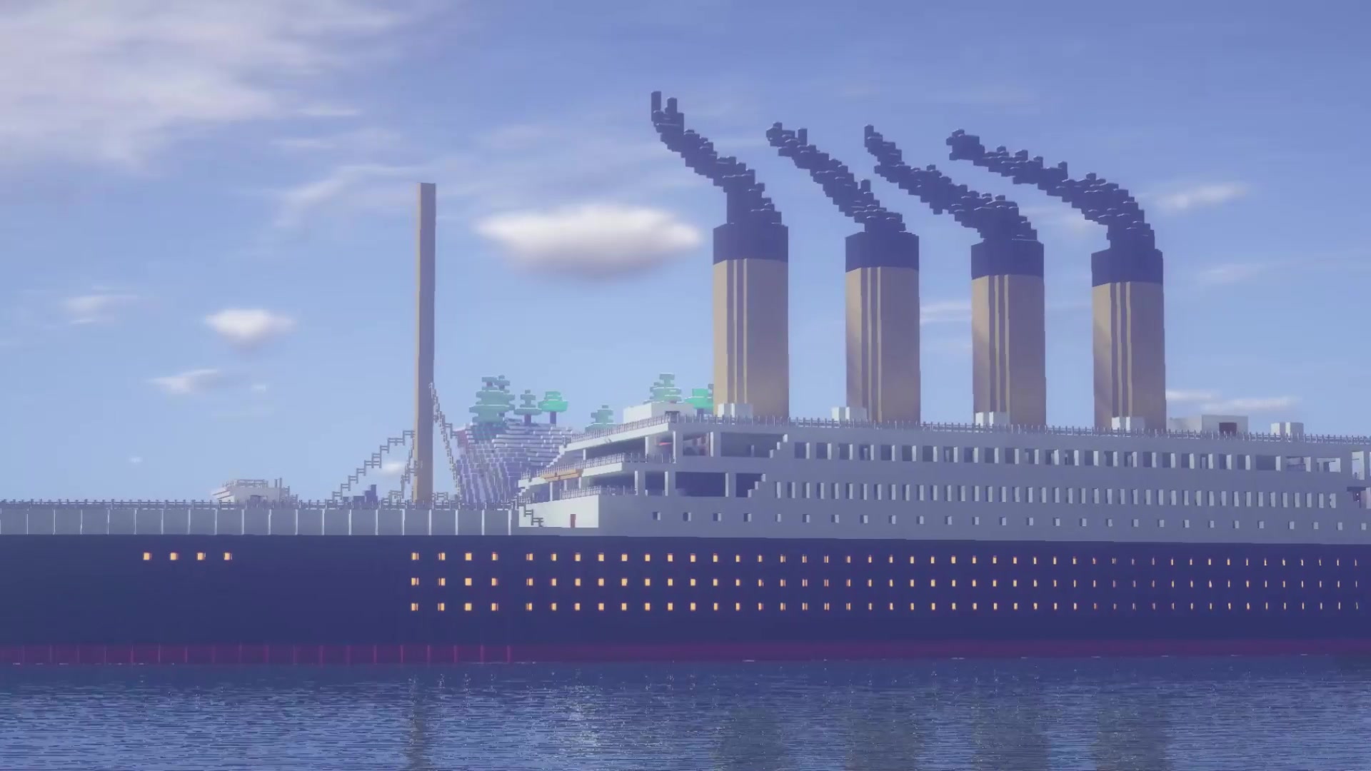 我的世界60 表妹这次竟然直接还原了一艘泰坦尼克号 真是壮观