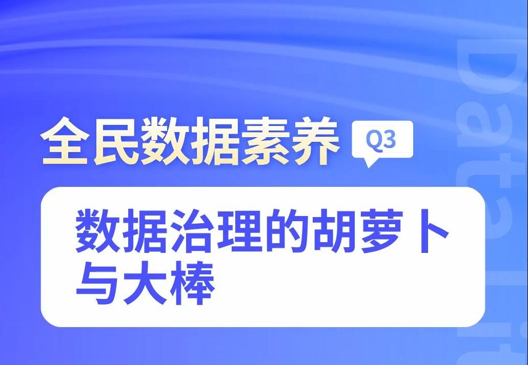 数据治理的胡萝卜与大棒哔哩哔哩bilibili