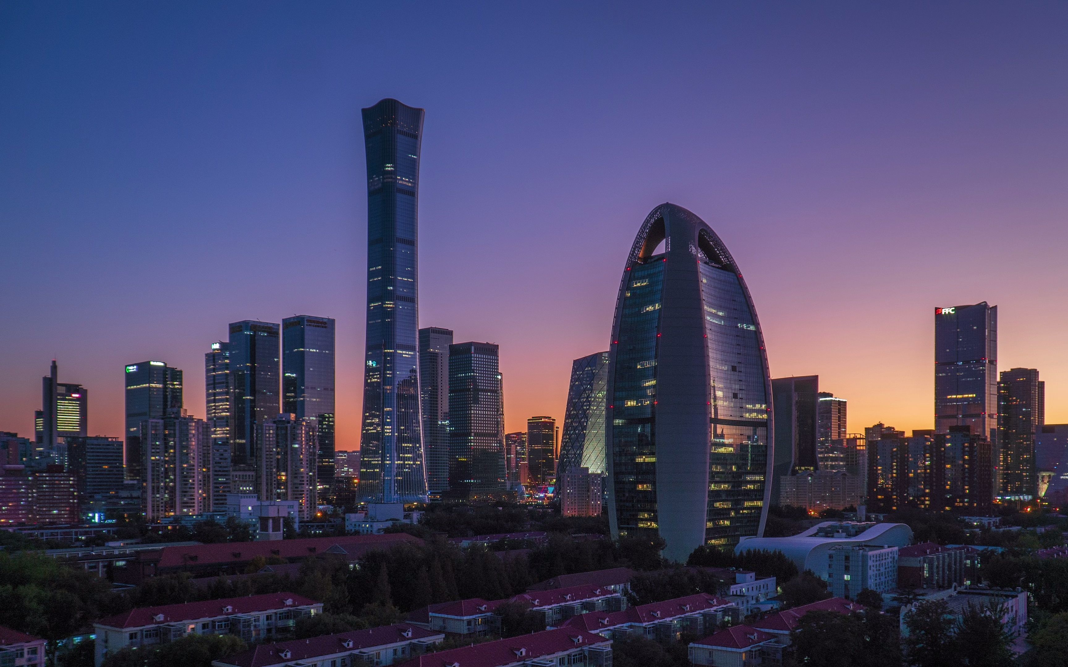 北京CBD双子塔图片