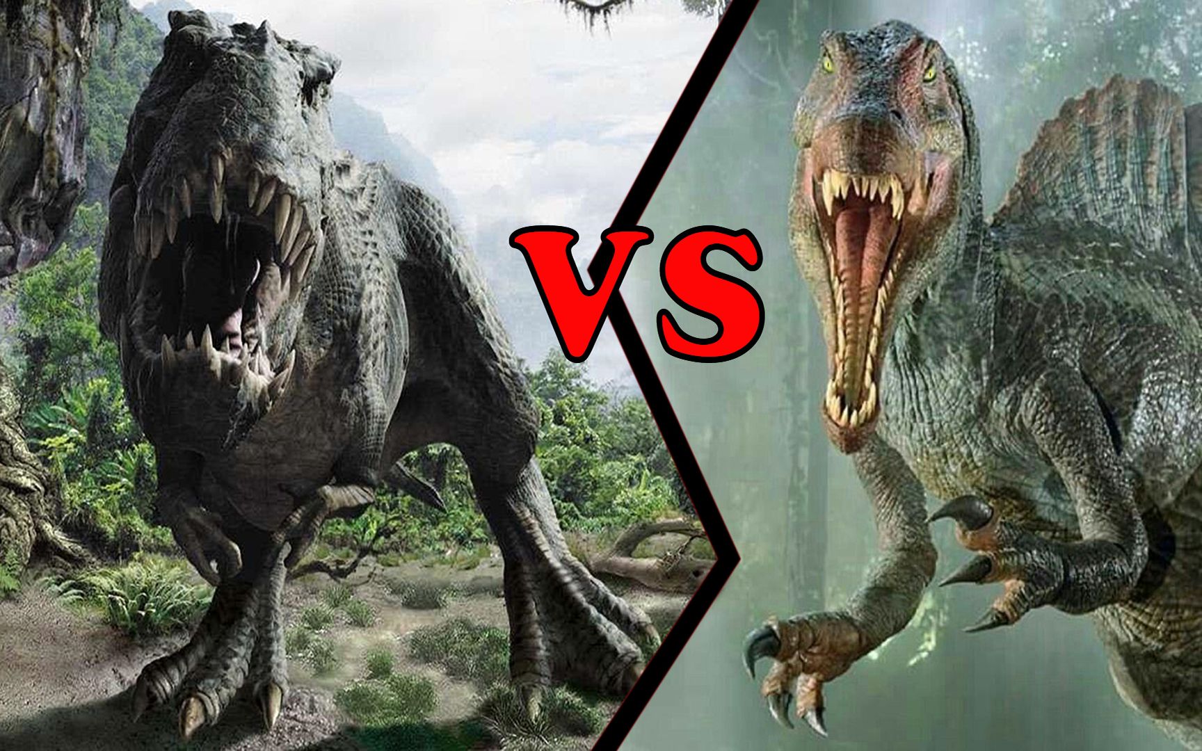 【棘龙vs霸王龙】侏罗纪公园3两者战斗过,真实情况棘龙只是个渔夫