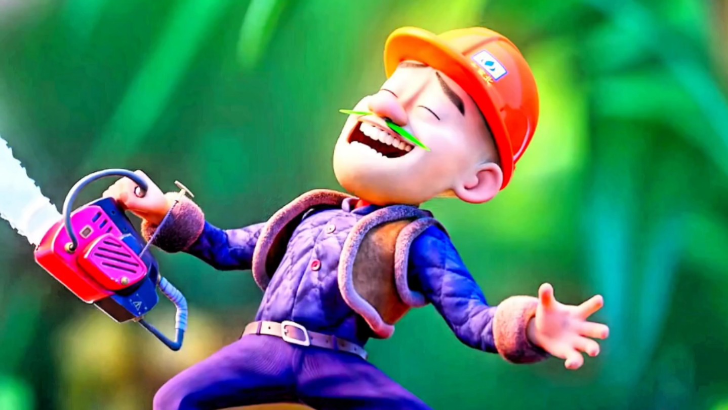 光头强帅不过三秒就被熊大熊二打一顿