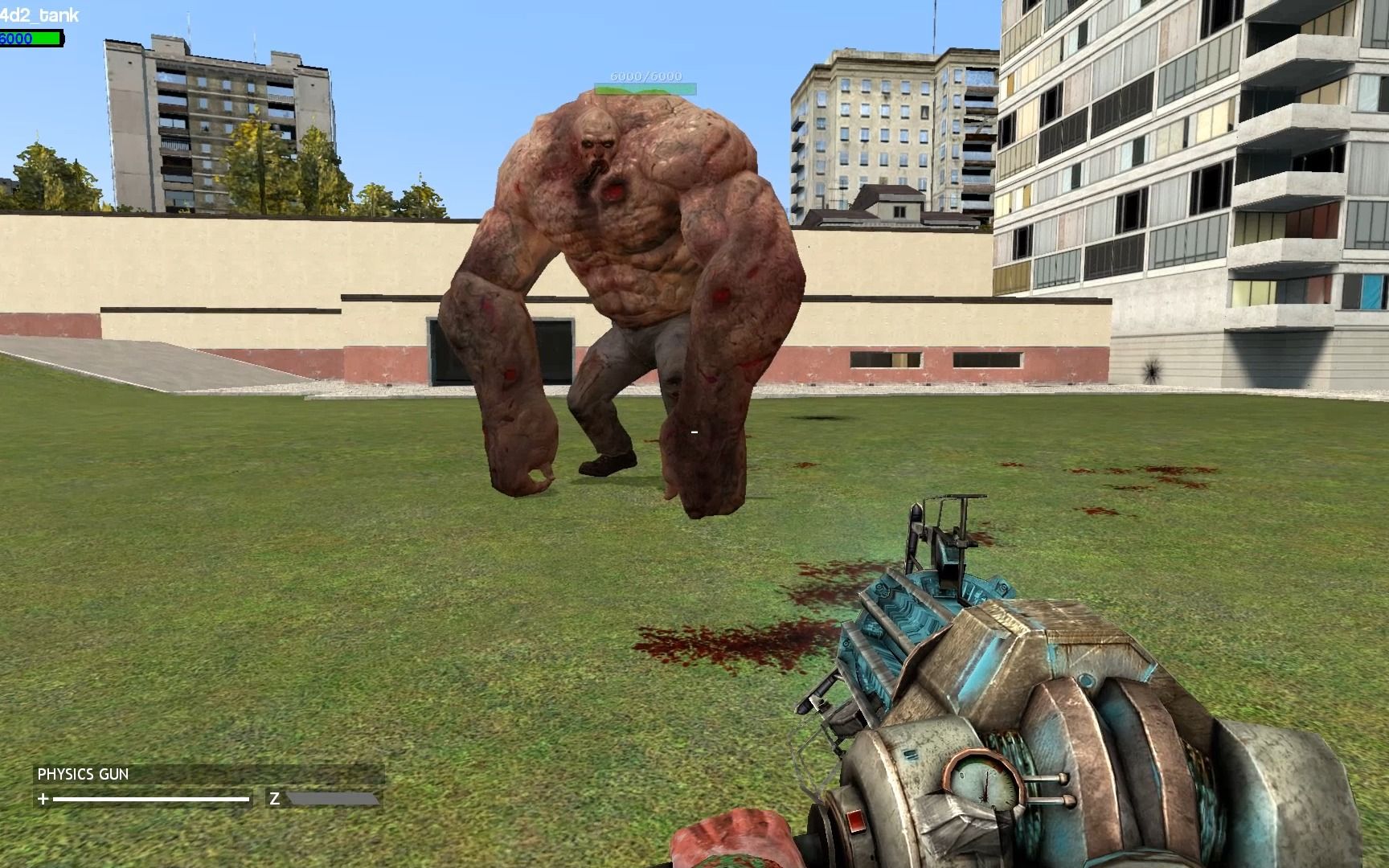 [gmod]实际大小的tank vs 求生之路一代二代八人组