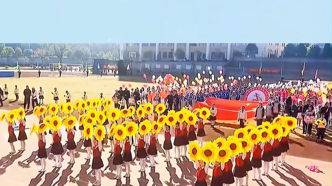运动会开幕式入场式向日葵舞《祖国的花朵》六一艺术节鲜花花束队
