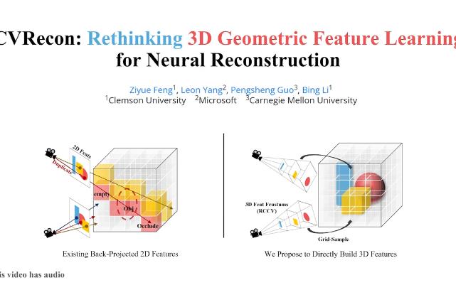 [3D特征] 克莱姆森大学,微软,CMU提出CVRecon,一个新的端到端 的3D神经重建框架,挖掘cost volume中的几何信息,提供了优质的3D特征哔哩哔哩...