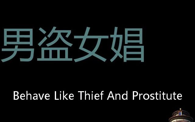 男盗女娼 Chinese Pronunciation behave like thief and prostitute哔哩哔哩bilibili