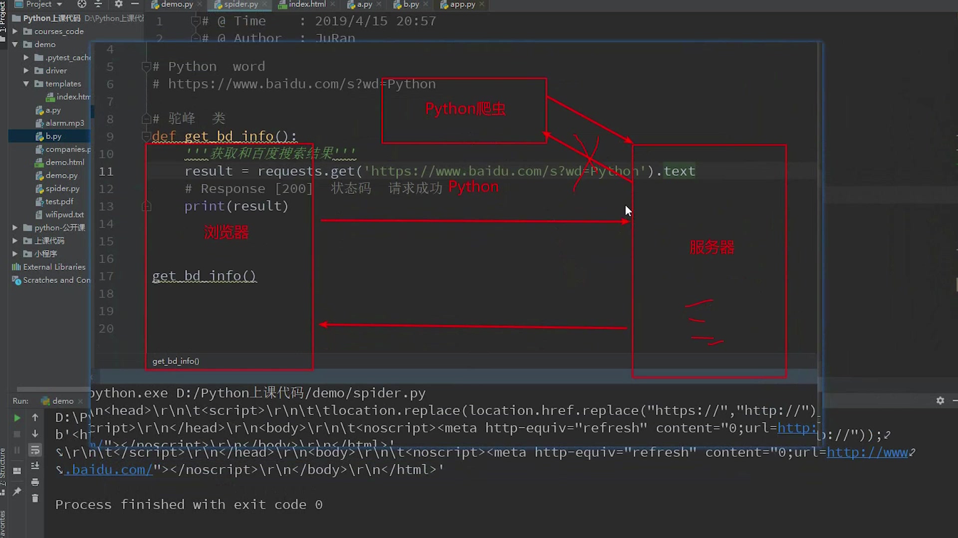 Python开发搜索引擎HTML代码实现及效果展示居然老师哔哩哔哩bilibili