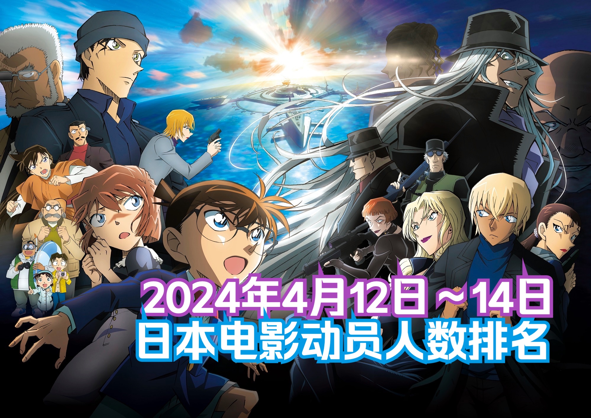 【日本电影票房】2024年4月12日~14日,日本电影动员人数排名.「柯南」剧场版席卷榜单,首周即破30亿.哔哩哔哩bilibili