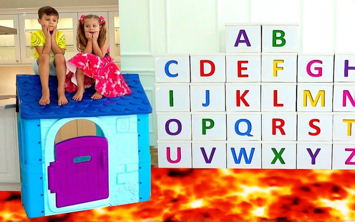 [图]『英语启蒙学习』一起来学习英文字母吧 ABC Learn English Alphabet with Diana and Roma