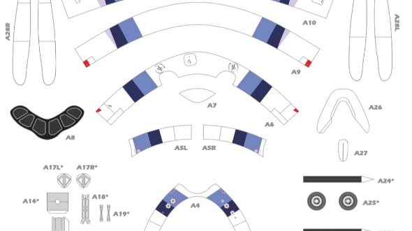 A319客机手工纸模图纸图片