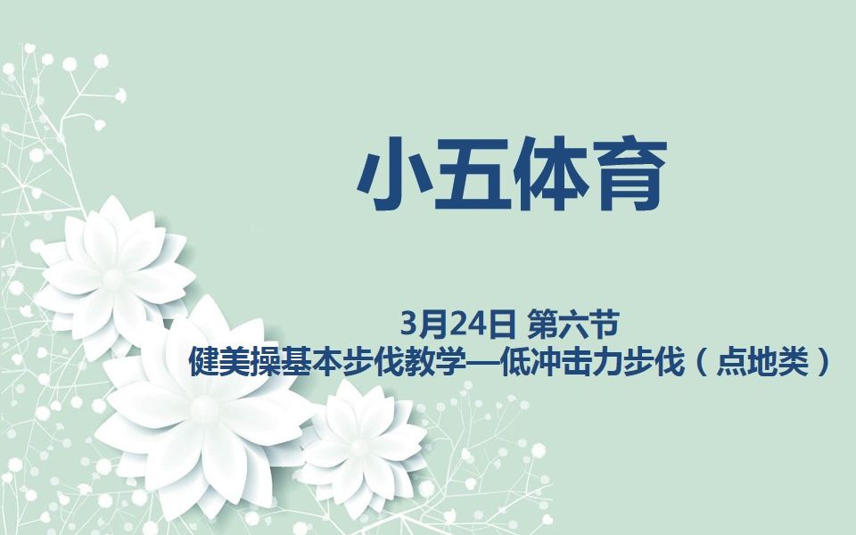 [图]小五体育03-24 第六节 健美操基本步伐教学——低冲击力步伐（点地类）