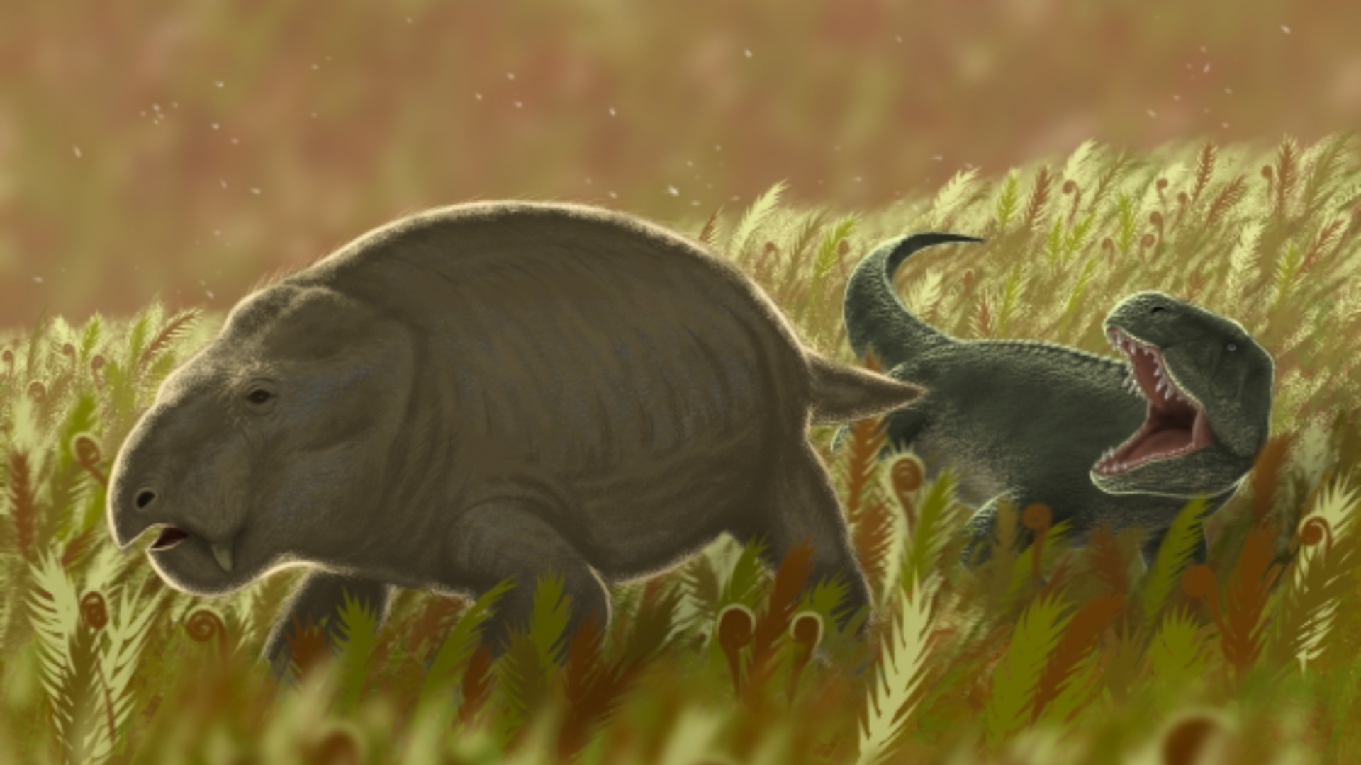 [率彼幽草] 山西鳄捕食中国肯氏兽