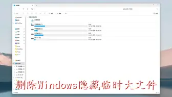 删除Windows隐藏临时大文件