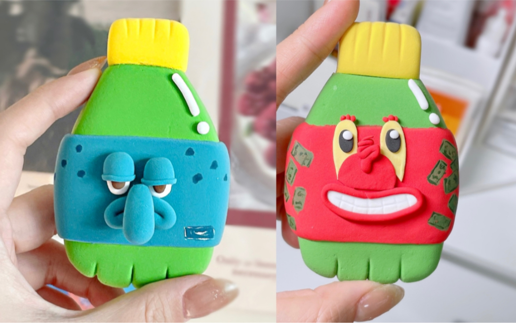 【粘土教程】来自海底的章鱼哥汽水教程_哔哩哔哩_bilibili