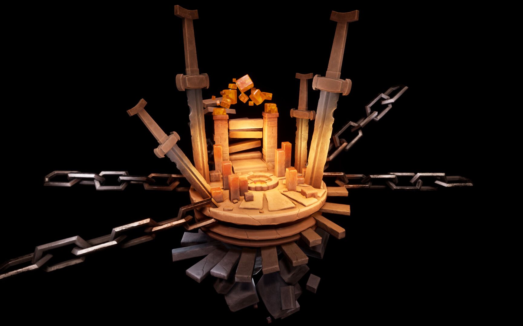 max制作一个霸气的行刑剑台.打组和集合的灵活运用.