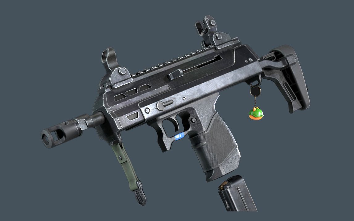 【3dmax建模】mac-10冲锋枪全流程制作,3dmax建模 uv pt上材质!