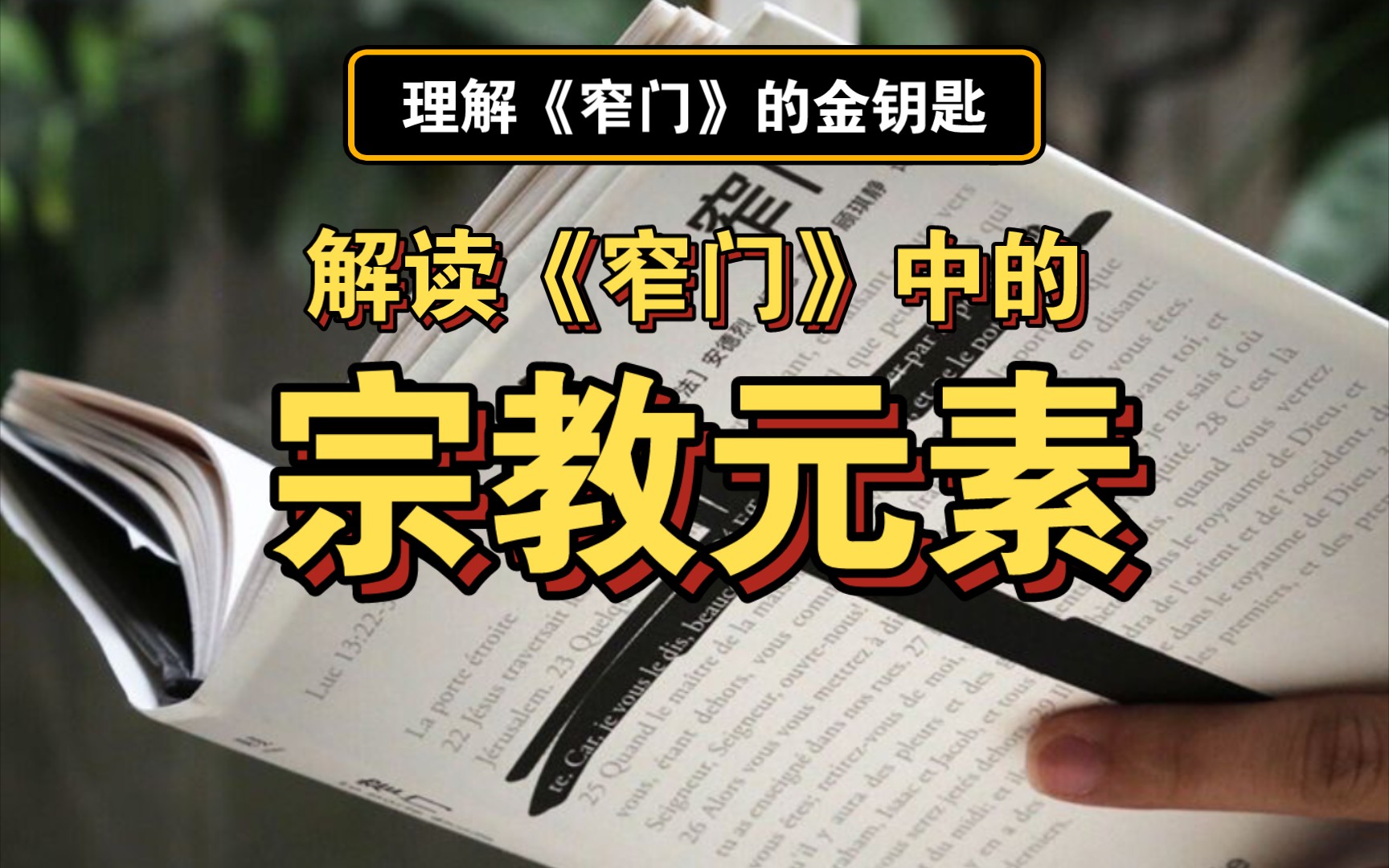 读不懂纪德《窄门》?一个视频“救赎”你!解读《窄门》中的宗教元素!理解《窄门》的金钥匙!哔哩哔哩bilibili