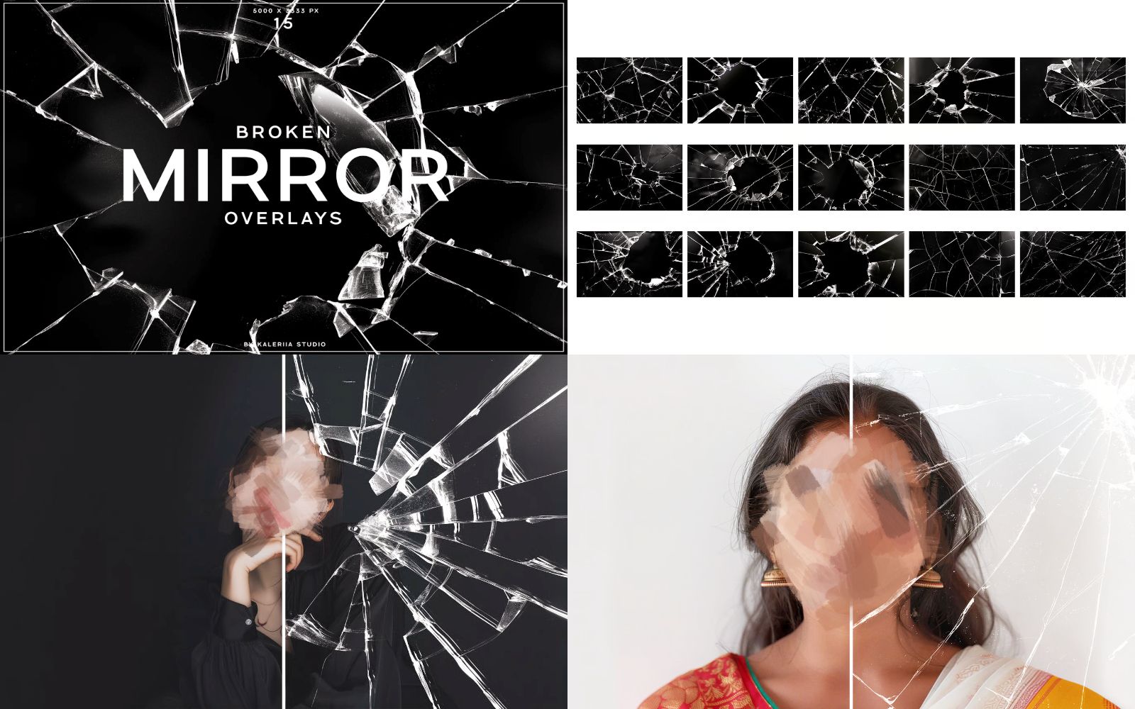 15款破碎玻璃裂缝破损镜子覆盖背景jpg格式图片设计素材