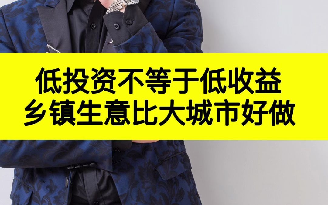 低投资不等于低收益 乡镇生意比大城市好做
